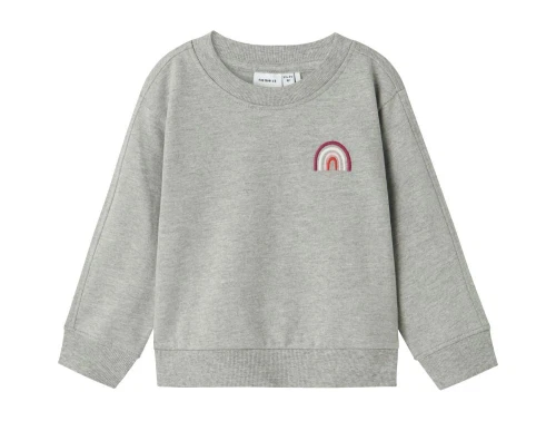 Name It sweatshirt grey melange med regnbue